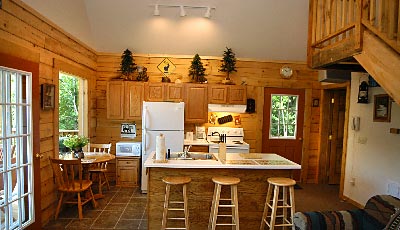 Our log cabin comes with a fully equipped kitchen
